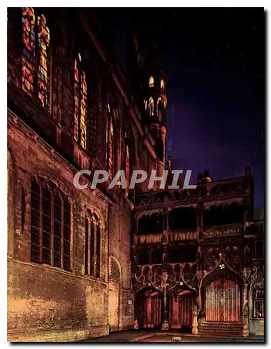 Cartes postales moderne Bruges Chapelle du Saint Sang la nuit