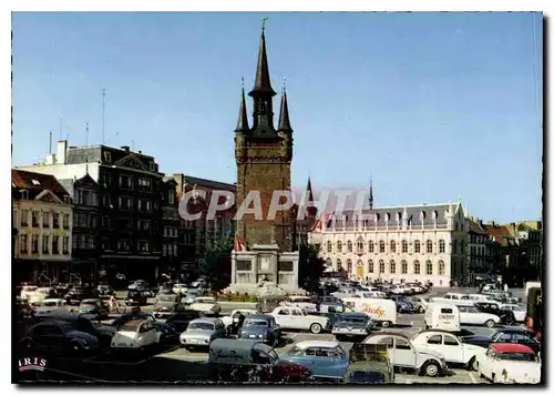 Moderne Karte Courtrai Grand Place Beffroi et Hotel de Ville