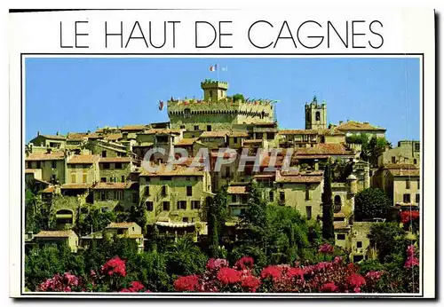 Moderne Karte Cote d'Azur French Riviera Le Haut de Cagnes Le Chateau et le vieux village