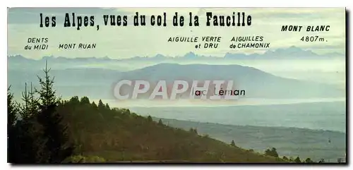 Cartes postales moderne Les Monts du Jura Le Col de la Faucille Ain Panorama sur les Alpes