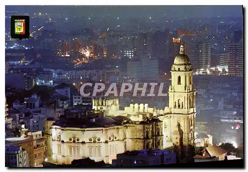 Cartes postales moderne Malaga Costa del Sol Cathedrale illuminee