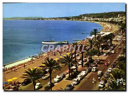 Moderne Karte Nice Alpes Maritimes Promenade des Anglais et la Baie des Anges