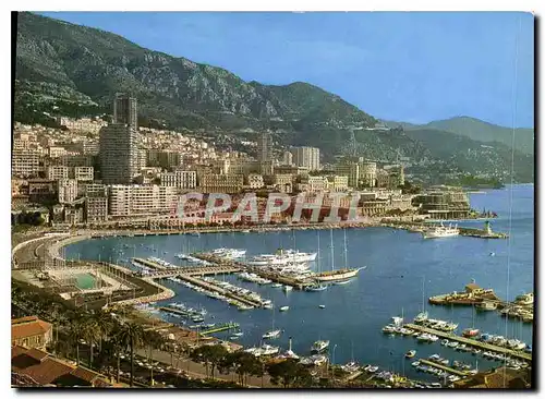 Cartes postales moderne Principaute de Monaco Le Port La Piscine et Monte Carlo