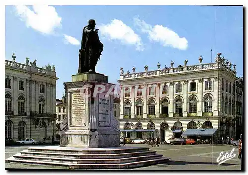Moderne Karte Nancy Meurthe et Moselle La place Stanislas et la statue de Stanislas Leczinsky