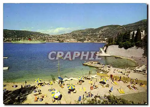 Cartes postales moderne Cote d'Azur Le Cap Ferrat La plage de Passable Au fond Villefranche sur Mer