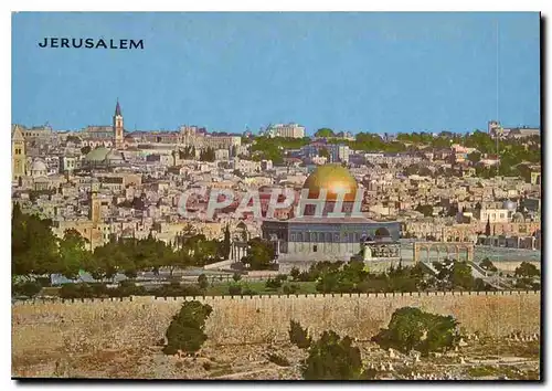 Moderne Karte Jerusalem seen from Mt of Olives le Jardin de Gethsemani et la porte Doree