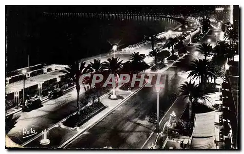Moderne Karte La Cote d'Azur Nice la nuit la promenade des Anglais