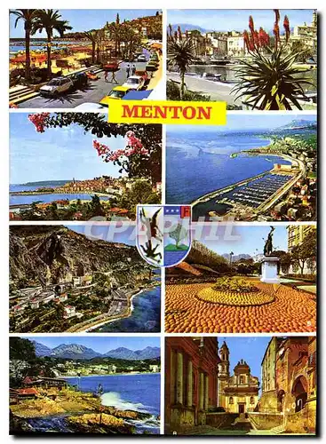 Cartes postales moderne Couleurs et lumiere de France la Cote d'Azur Menton Alpes Maritimes plage quai Bonaparte et la v