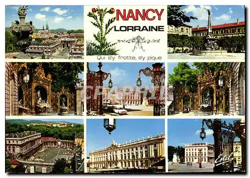 Cartes postales moderne Nancy Mourthe et Moselle la place Stanislav la Carriere et Saint Ervre la place d'Alliance fonta