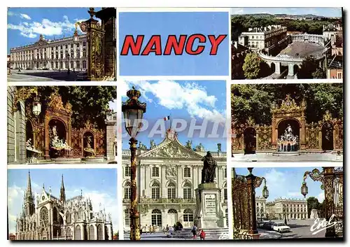 Cartes postales moderne Nancy Mourthe et Moselle la place Stanislav la Carriere et Saint Ervre la place d'Alliance fonta