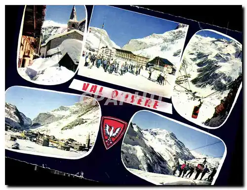 Cartes postales moderne Val d'Isere le Clocher et le Vieux Village les Grands Hotels Pistes du Solaise le Signal de l'Is