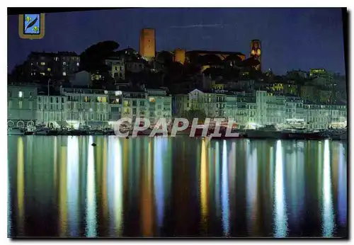 Cartes postales moderne Cannes la nuit le Quai Saint Pierre et le Suquet