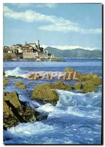 Cartes postales moderne Cote d'Azur Carrefour Mondial du Tourisme Antibes la vieille cite et les Alpes enneigees