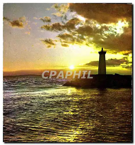 Moderne Karte Le Grau d'Agde crepuscule sur le phare