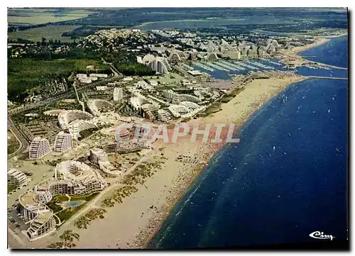 Moderne Karte La Grande Motte Herault vue aerienne