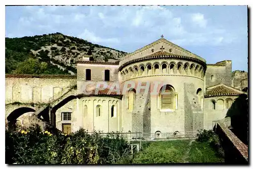 Moderne Karte St Guilhem le Desert Abside de l'Eglise architecture romane