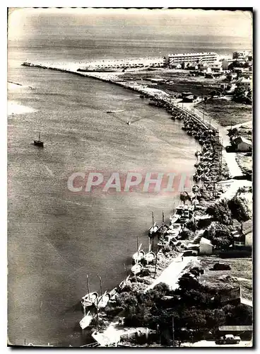 Moderne Karte Cote d'Amethyste Valras Plage Herault les bords de l'Orb et le Port vue aerienne