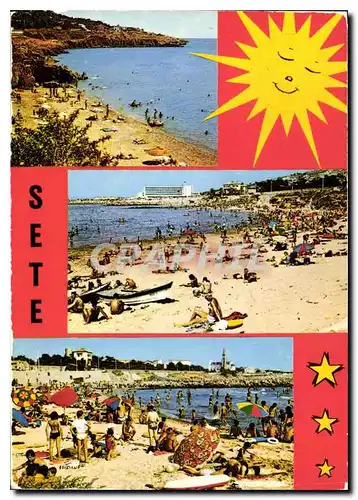 Cartes postales moderne Sete Herault une ile Singutiere les tres belles plages de la Corniche