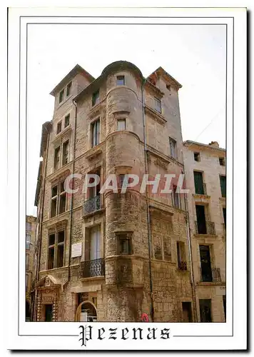 Moderne Karte Pezenas Herault hotel dit des Commandeurs de Saint Jean de Jerusalem XVII siecle