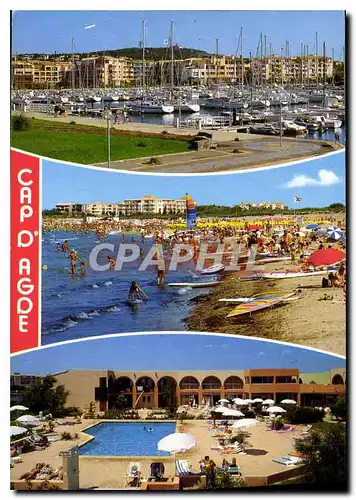 Cartes postales moderne Cap d'Agde Herault le Port de malfato la plage Richelieu hotel et Residence du Golfe