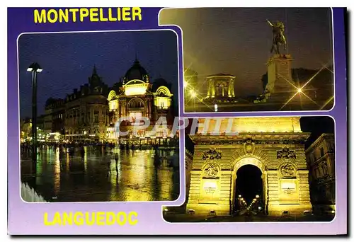 Cartes postales moderne Montpellier Capitale du Languedoc le Peyrou Place de la comedie l'Arc de Triomphe