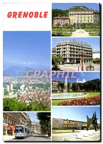 Cartes postales moderne Images de France Isere Grenoble le jardin de Ville et le fort de la Bastille les Trois Dauphins