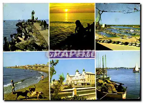 Cartes postales moderne Valras plage la jetee le port la plage et le casino