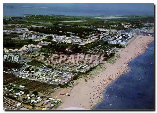 Moderne Karte Littoral Languedocien Marseillan Plage vue generale de la station dans le fond dans le fond le B
