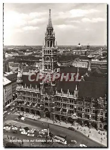 Moderne Karte Munchen Blick auf Rathaus und stadt