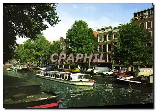 Moderne Karte Amsterdam Holland Prinsengracht avec la Maison d'Anne Frank