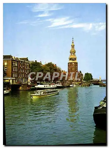 Cartes postales moderne Amsterdam Holland Tour Montelbaan sur Oude Schans