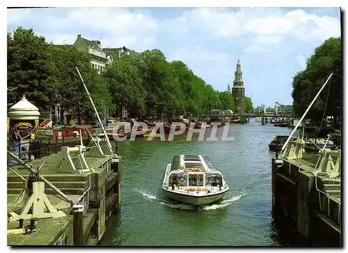 Cartes postales moderne Amsterdam Holland ecluses St Antoine Oude Schans Tour Montelbaan