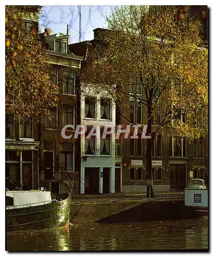 Moderne Karte Amsterdam Holland Singel avec la plus petite maison d'Amsterdam