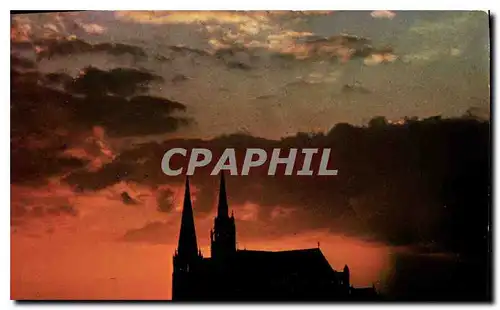 Moderne Karte Chartres Coucher de Soleil sur la Cathedrale