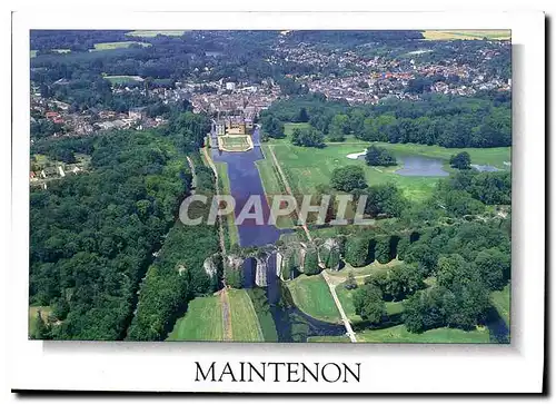 Moderne Karte Maintenon Eure et Loir vue generale sur le Chateau et l'aqueduc