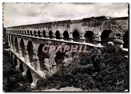 Moderne Karte Le Pont du Gard Aqueduc Romain construit par l'ordre d'Agrippa pour amener a Nimes les eaux de l