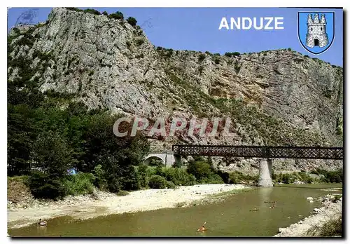 Moderne Karte Anduze Gard le Gardon et le Vieux pont ferroviere
