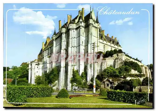 Moderne Karte La Vallee du loir Chateaudun Eure et loir le Chateau XV XVI siecle construit sur un promontoire