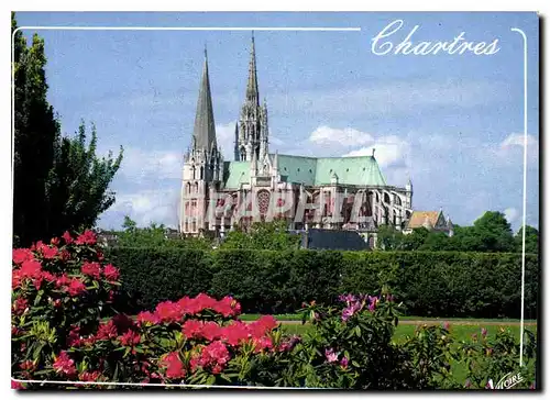 Moderne Karte Les Merveilles de Chartres Eure et Loir Perspective sur la Cathedrale du XII siecle