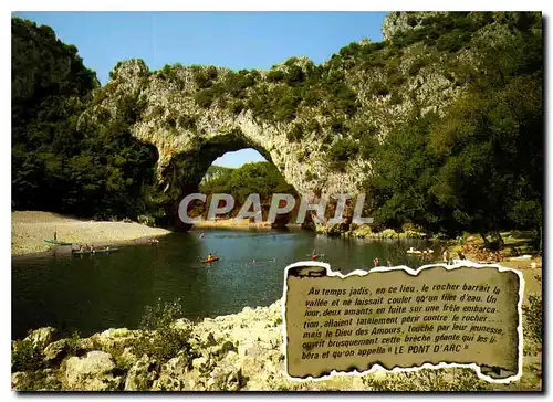 Cartes postales moderne Les Gorges de l'Ardeche le Pont d'Arc creuse par les eaux dans le rocher