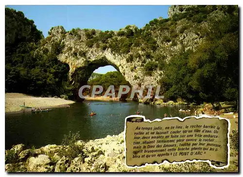 Moderne Karte Les Gorges de l'Ardeche le Pont d'Arc creuse par les eaux dans le rocher