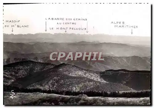 Moderne Karte Mont Aigoual Gard Reliefs cevenois a l'horizon le Massif alpin