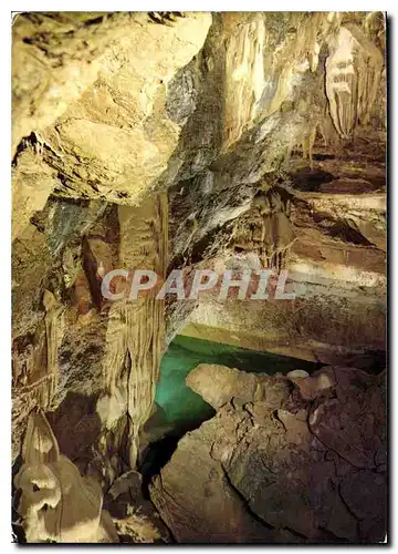 Moderne Karte Grottes de Trabuc Z P du Parc National des Cevennes par Anduze France Salle du Lac vue du pont s