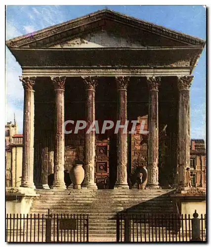 Moderne Karte Nimes Gard Maison Carree temple romain d'inspiration grecque construit peu avant J C