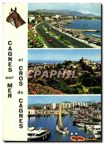 Moderne Karte La Cote d'Azur Cros de Cagnes le Boulevard et la Plage Cagnes sur mer et le Cros de Cagnes Cros