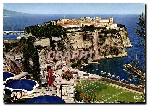 Moderne Karte Reflets de la Cote d'Azur le rocher de Monaco vu du Jardin Exotique