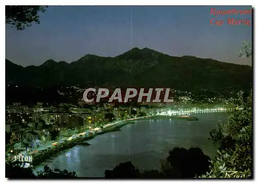 Cartes postales moderne La Cote d'Azur inoubliable vue de nuit