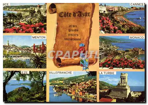 Cartes postales moderne Cote d'Azur Les Grands centres touristiques