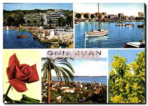 Moderne Karte La Cote d'Azur Golfe Juan le coin du Port le port vue generale
