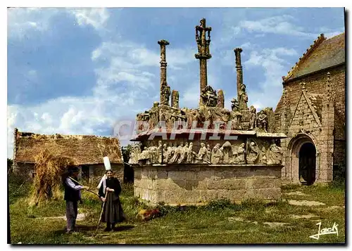 Moderne Karte Couleurs de Bretagne Calvaire de Tronoen 15 siecle le plus ancien des Calvaires Bretons